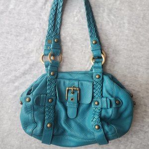 Isabella Fiore Teal Leather Shoulder Bag